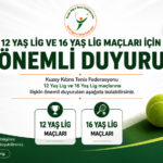 KKTF 12 YAŞ LİG VE 16 YAŞ LİG MAÇLARI İÇİN ÖNEMLİ DUYURU